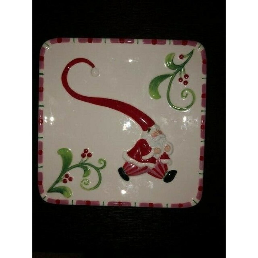 Fitz & Floyd Mingle Jingle Be Merry Retro Santa Cl